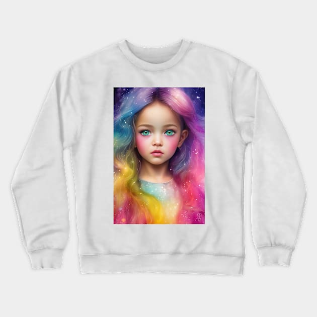 Cosmic Girl Crewneck Sweatshirt by PurplePeacock